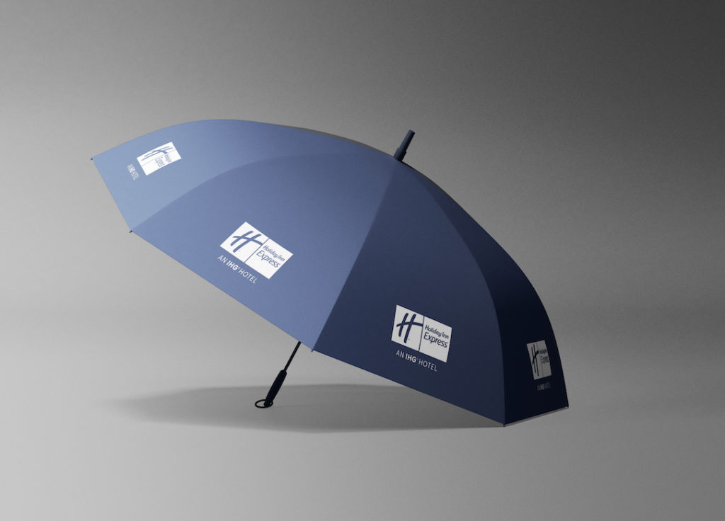 Branded Promotional Umbrella for Holiday Inn part of the IHG Group