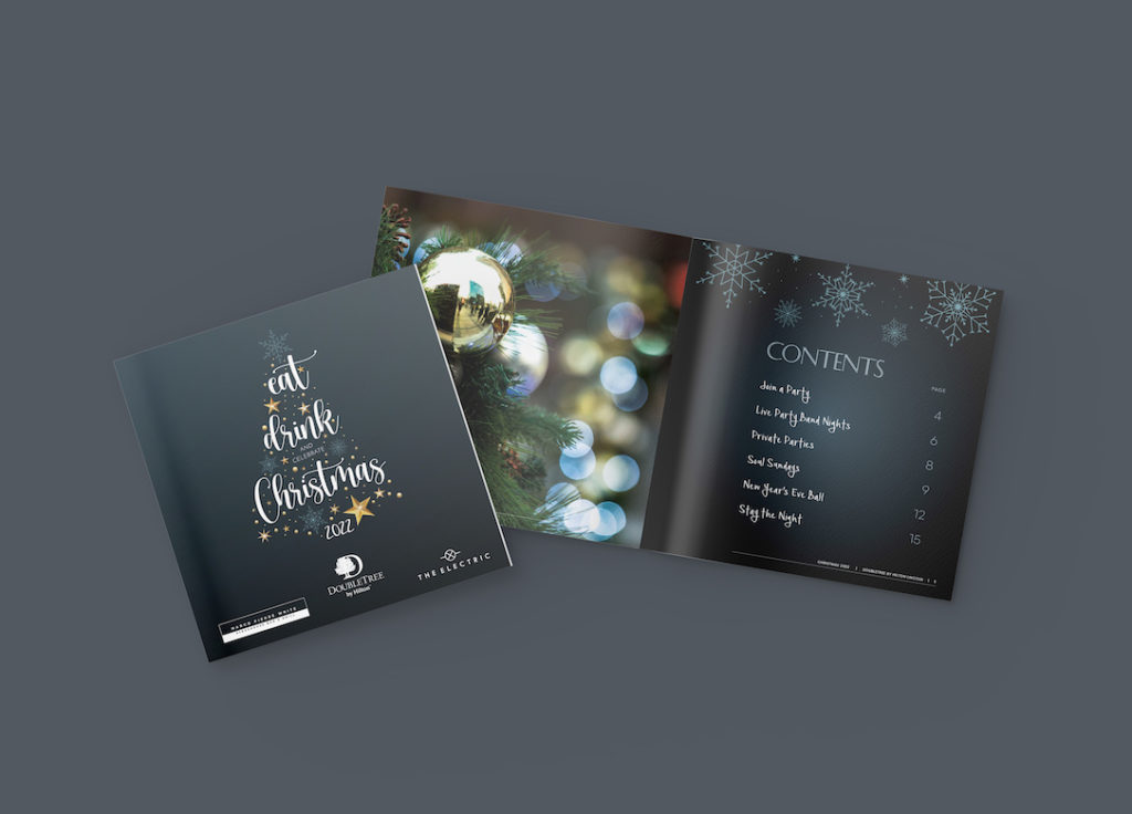Christmas brochure for Doubletree by Hilton. Printed by T&M Print