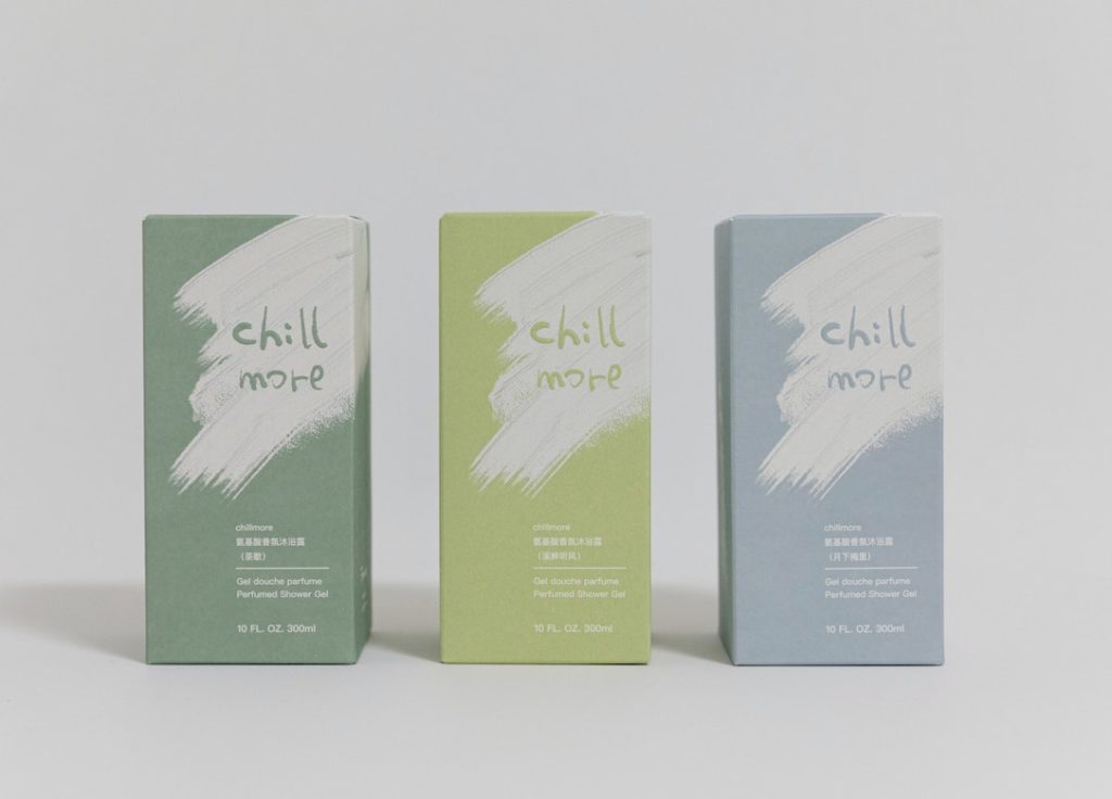 Chill More shower gel packaging boxes by T&M Print